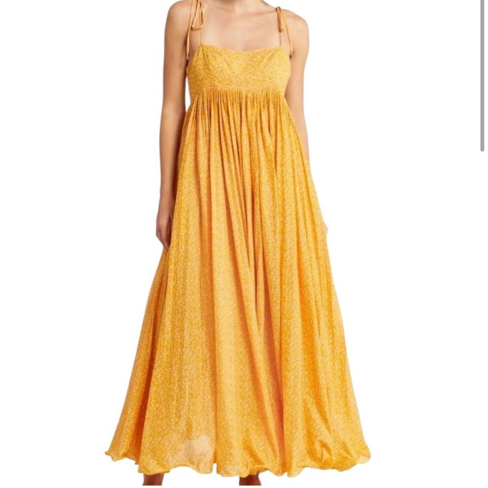 Free People - Emmaline Midi Dress - Yellow/Orange Combo